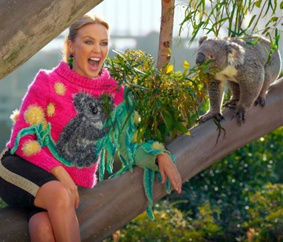 Kylie Minogue and Koala sitting in a tree