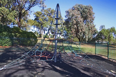 Kids can test their skills on the climbing frame