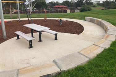 Easy access pathways lead to a bench or areas to sit and rest