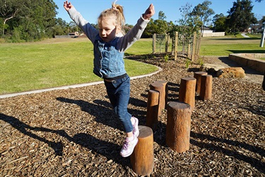 Improve balance skills on the log steps