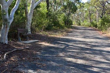 There are plenty of seats along the main track for resting