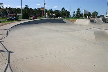 The skate park is popular with local skateboarders and BMX riders