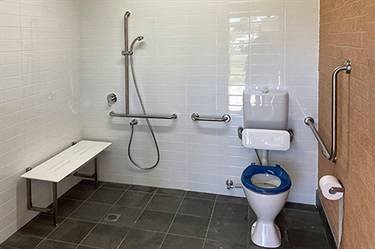 Accessible shower and toilet facility