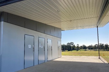 Male, female and accessible toilet facilities at the Clark Reserve amenity building