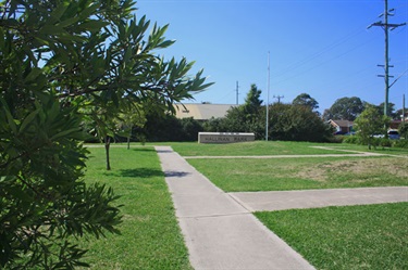 A cycleway winds its path throughout the park