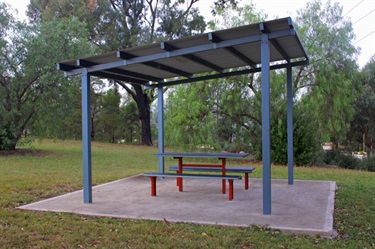 Cool down at an undercover picnic table