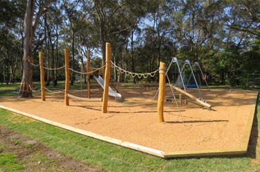 A new playground which incorporates native trees