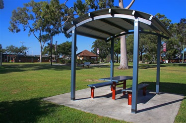 Or, sit down for lunch at one of the undercover tables