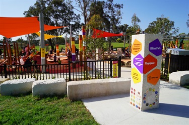 The playspace is surrounded by fencing and has lots of shading