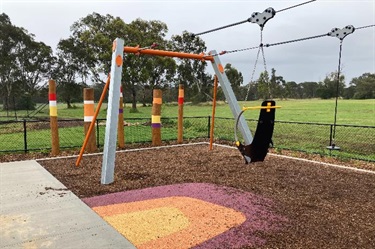 Double cableway and inclusive swing set