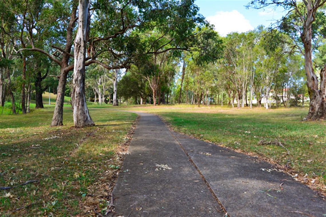 A cycleway winds its way through the reserve