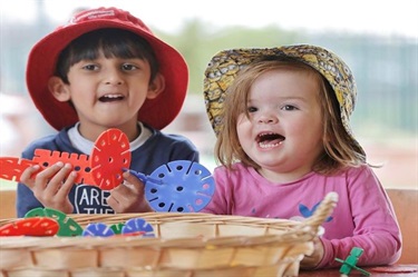 Two children playing