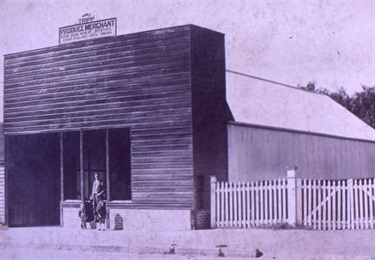 Owned by Vince Tripp this store was located next door to Tripp’s Silver Star Garage. Vince is here with unnamed children.