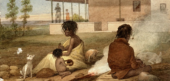 Indigenous group camping at Charles Throsby Glenfield House