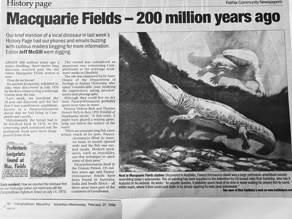 Article Macquarie Fields - 200 million years ago by Jeff McGill