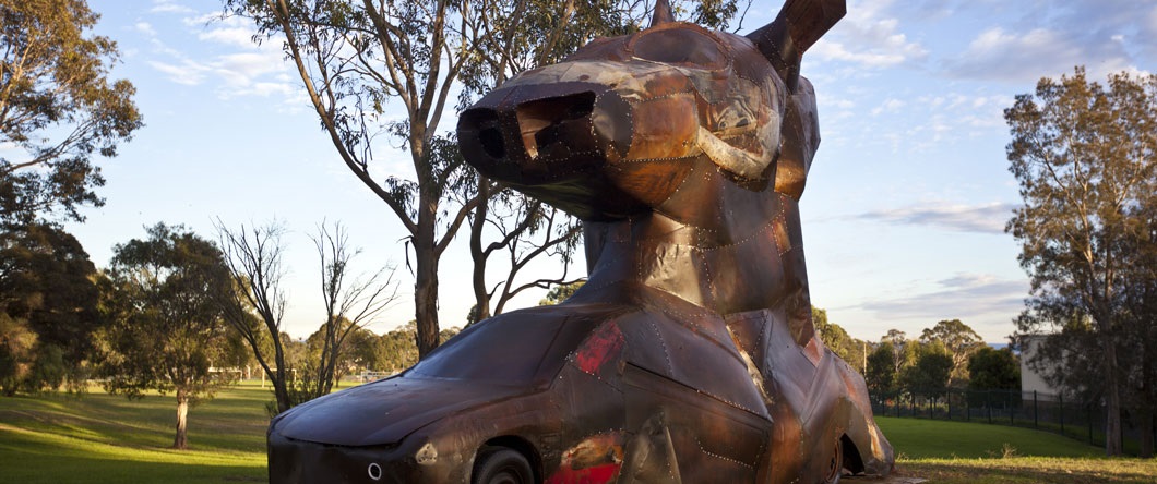 Michael Tuffery’s Transforma Buru 5m high kangaroo sculpture