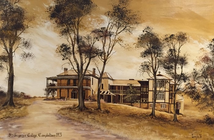 A painting of Badgally Homestead historical building 