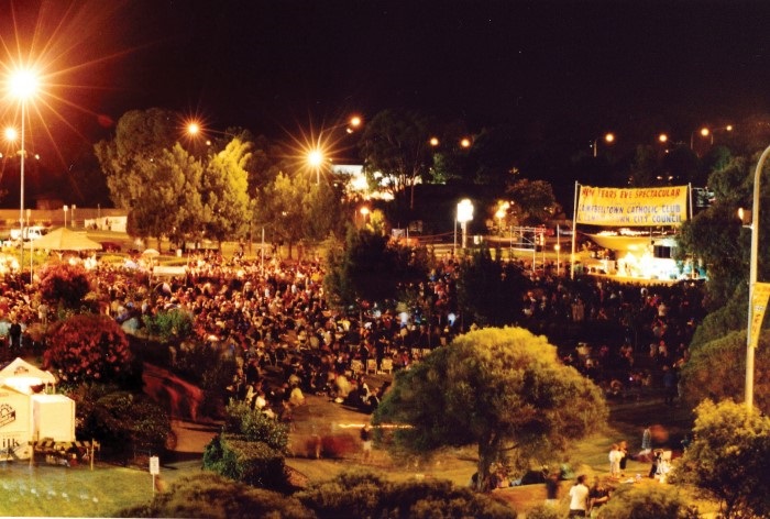 Thousands of people at 1999 New Years Evev in Koshigaya Park