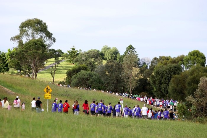 Participants walking the Challenge walk trail 