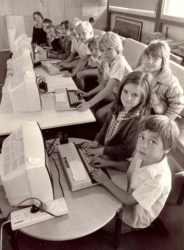 Students working on computers in the classroom
