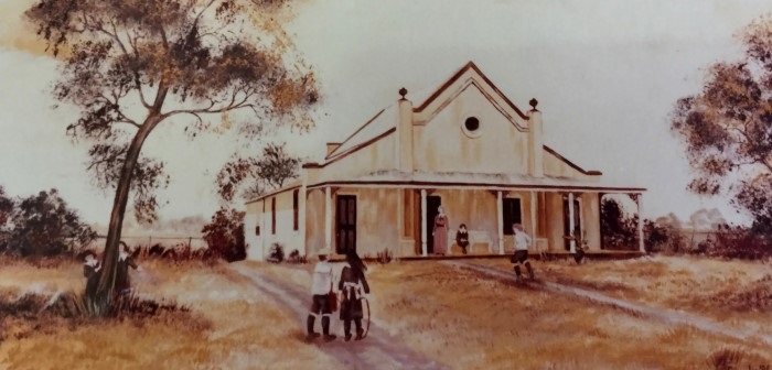 Painting of St Patrick's School in the 1800's by Sandy Inglis