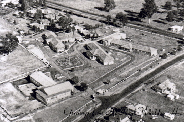 Aerial view of the Frank Whiddon Masonic Homes, corner Belmont Road & Canterbury Road, Glenfield