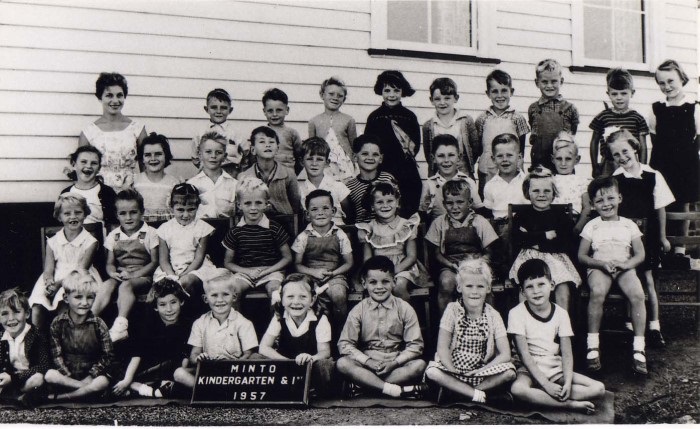 Kindergarten and year 1 from Minto Public School 1957
