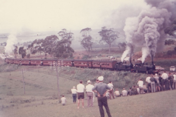 A steam train coming into Campbelltown