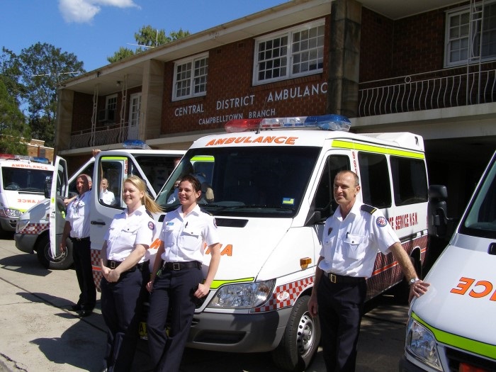 Campbelltown Abulance Staff outside the original station