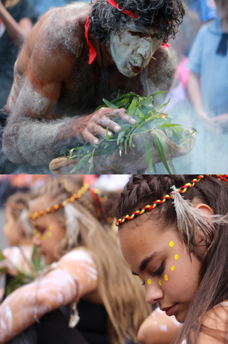 Aboriginal dancers performing at a local event