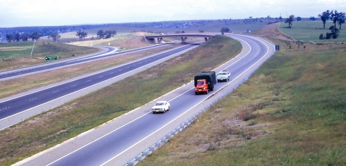 A view of the new freeway built in the 1970s