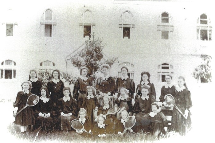 Early class photograph of students at a convent school