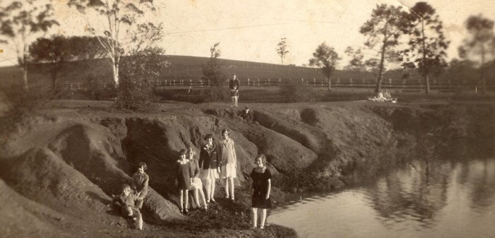 Kids playing in Hurley park in 1920