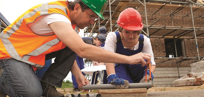 Female construction apprentice