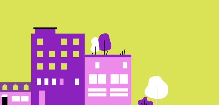 Line of business shopfronts with vibrant colours