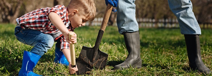 Child planting a tree