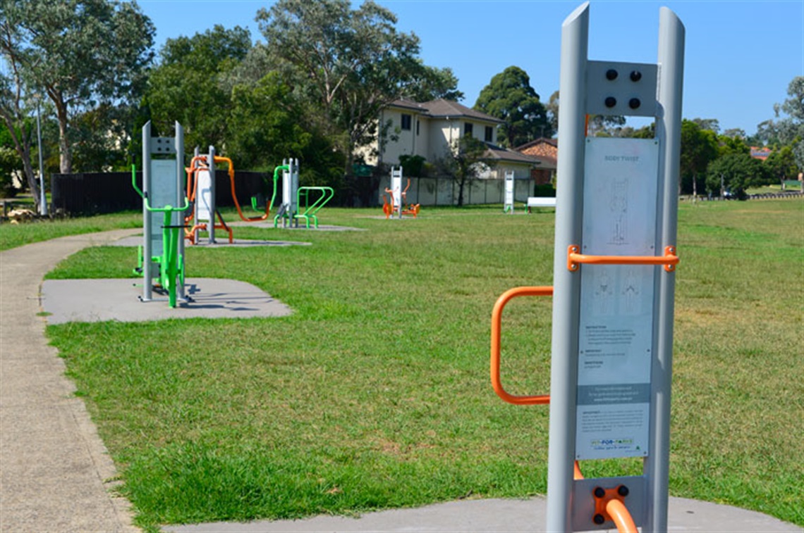 Koala Walk Reserve has exercise stations dotted along the cycleway