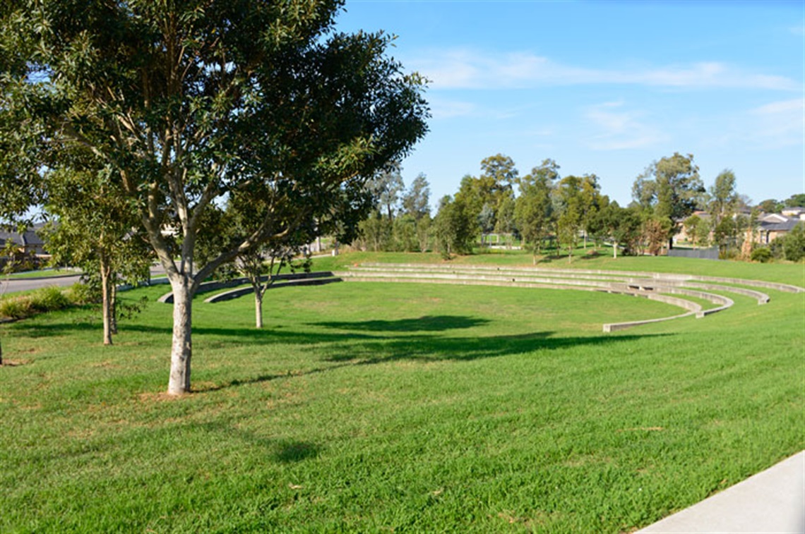 The amphitheatre provides a great space for sitting and relaxing with friends and family