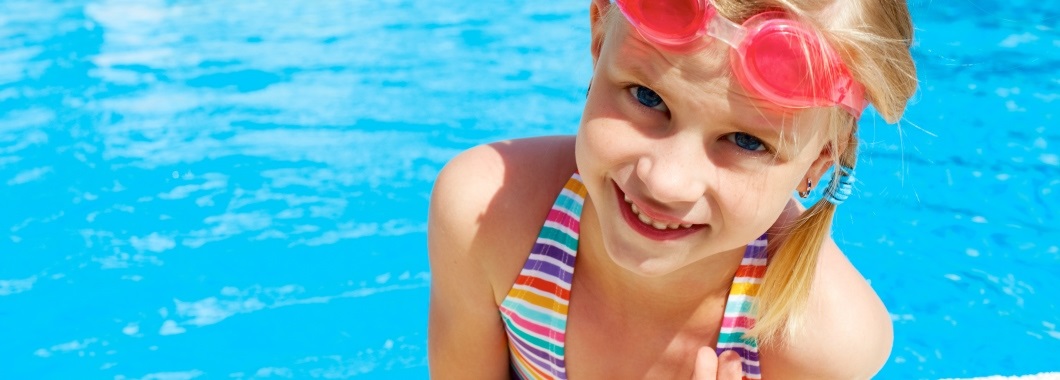 girl in a swimming pool