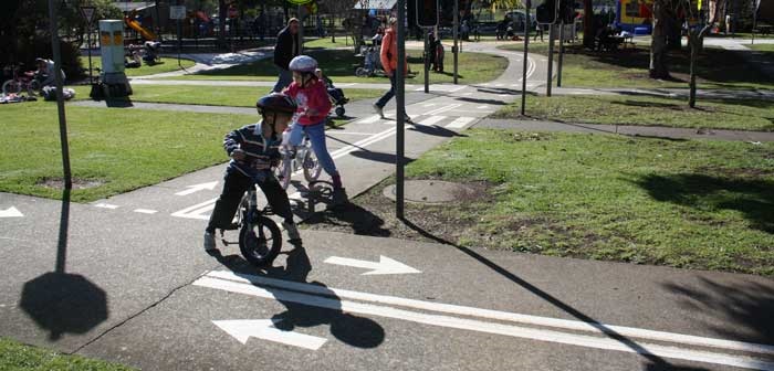 kids riding bikes