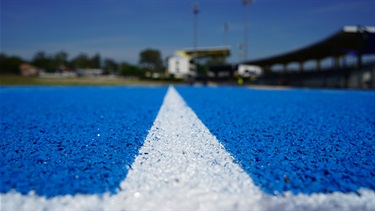 Close up of the athletics track