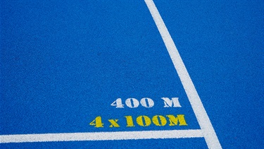 Close up of the athletics track