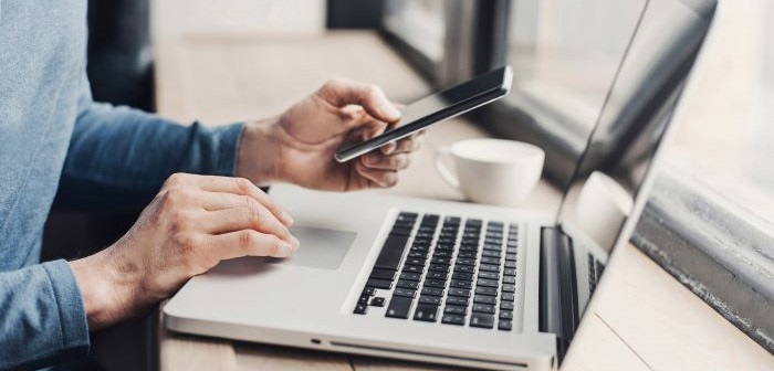 man with laptop