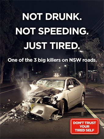 Not drunk, not speeding, just tired