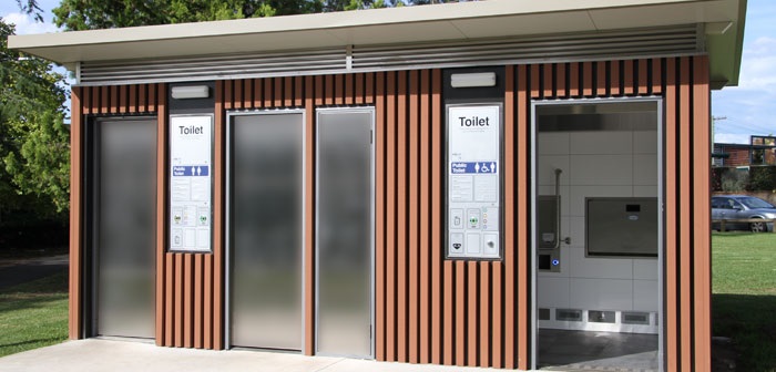 Master Lock Smith Access Key (MLAK) toilet facility at Mawson Park, Campbelltown