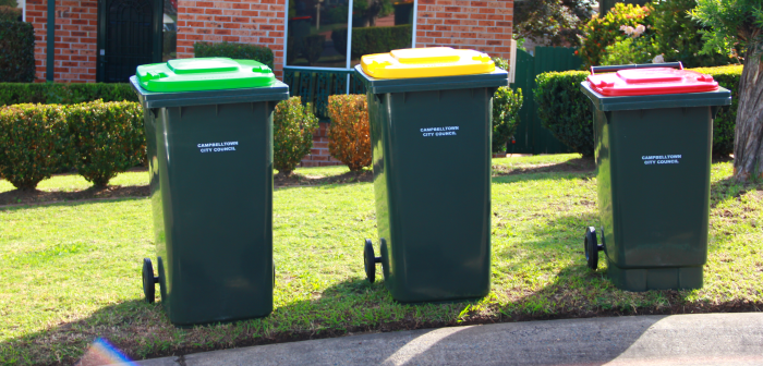 The bins provided to each domestic dwelling