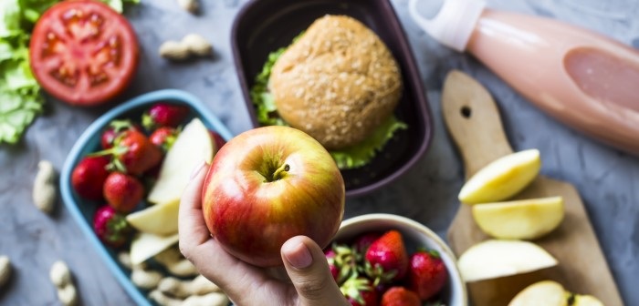 home packed lunch with fresh food