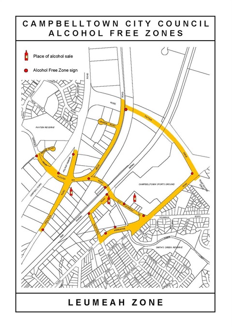 Map of Leumeah Alcohol Free Zone