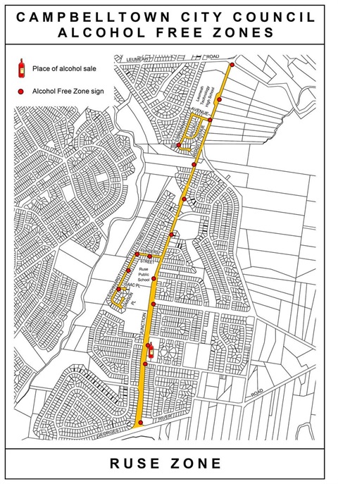 Map of Ruse Alcohol Free Zone