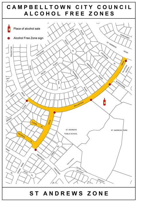 Alcohol Free Zone St. Andrews map